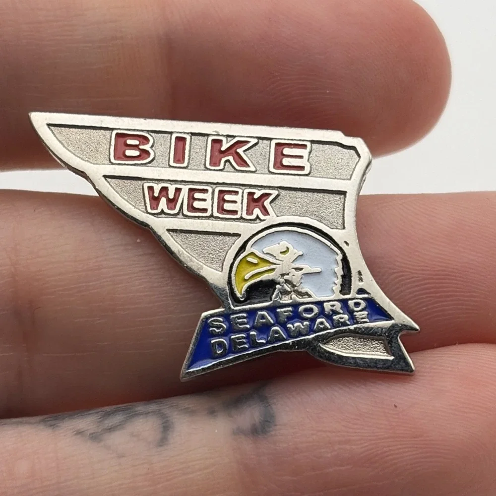Seaford Delaware Bike Week Bald Eagle Motorcycles Lapel Hat Pin